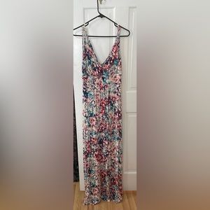 Gorgeous maxi dress. Rayon and spandex make it forgiving and flattering.